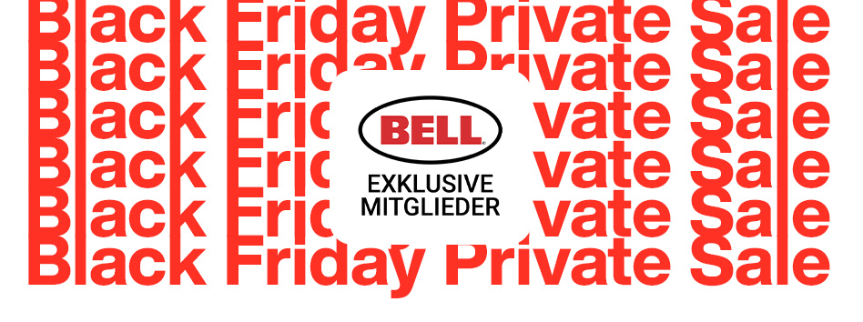Animated image with a moto and bike rider that announces the launch of the Bell Helmets Black Friday Private Sale. There is text on the image saying Private Sale Black Friday Members Exclusive.